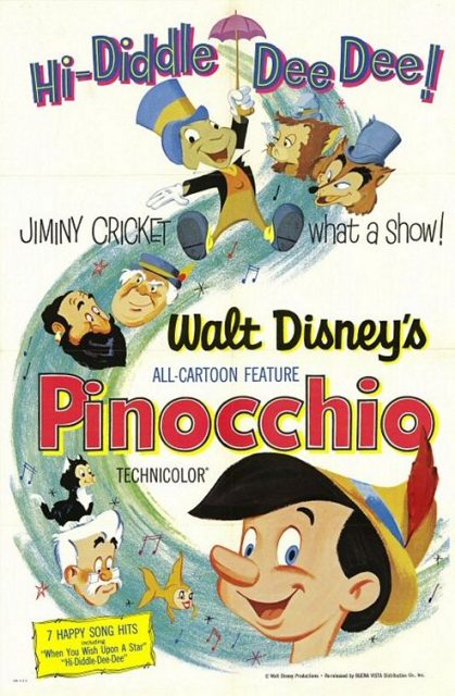 Pinocchio - Photos et affiches. 12 Affiche Poster de Pinocchio 1940