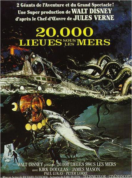 20 000 lieues sous les mers - Photos et affiches. 2 Affiche Poster 20 000 lieues sous mers leagues under sea disney
