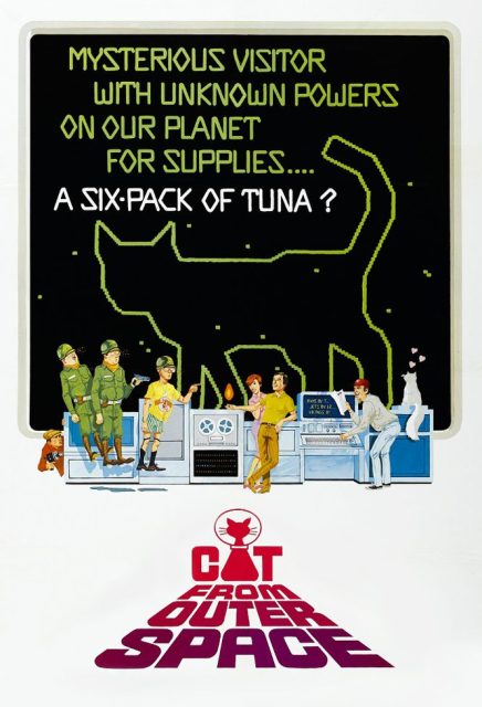Affiche Poster chat vient espace cat outer space disney