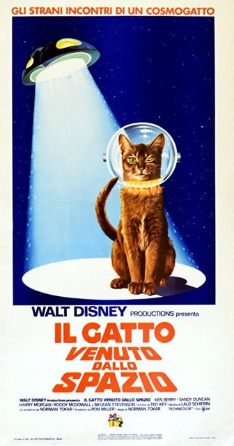 Affiche Poster chat vient espace cat outer space disney