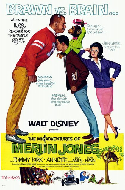 Les mésaventures de Merlin Jones - Streaming. 1 Affiche Poster mésaventures misadventures merlin jones disney