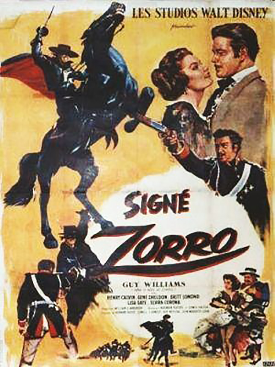 Signé Zorro - Photos et affiches. 1 Affiche Poster signe sign zorro disney