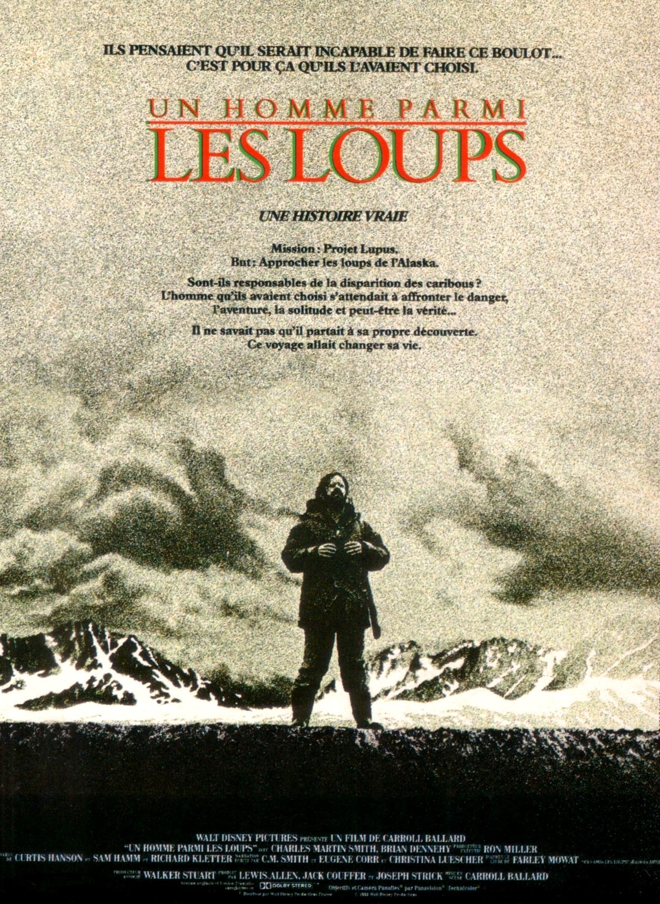 Affiche Poster homme parmi loups Never Cry Wolf disney