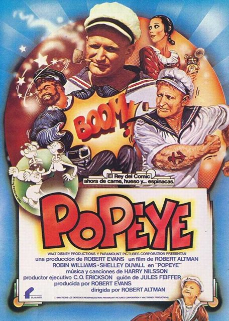 Affiche Poster de Popeye avec Robin Williams et Shelley Duvall 1980