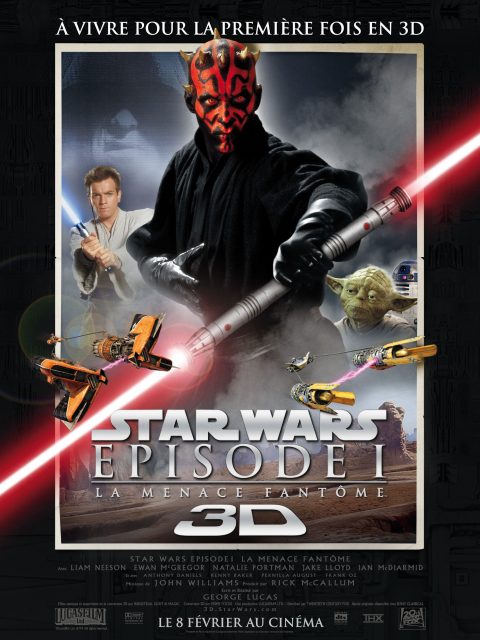 Star Wars : Episode I - La menace fantôme - Photos et affiches. 2 Affiche Poster de Star Wars La menace fantôme Phantom avec Liam Neeson Ewan McGregor et Nathalie Portman 1999