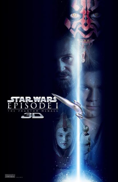 Star Wars : Episode I - La menace fantôme - Photos et affiches. 10 Affiche Poster de Star Wars La menace fantôme Phantom avec Liam Neeson Ewan McGregor et Nathalie Portman 1999