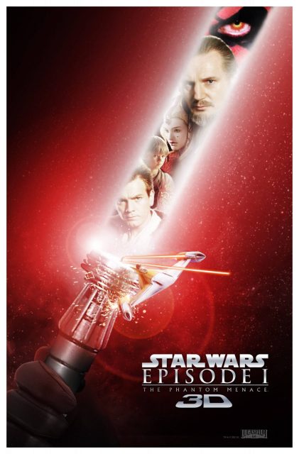 Star Wars : Episode I - La menace fantôme - Photos et affiches. 9 Affiche Poster de Star Wars La menace fantôme Phantom avec Liam Neeson Ewan McGregor et Nathalie Portman 1999