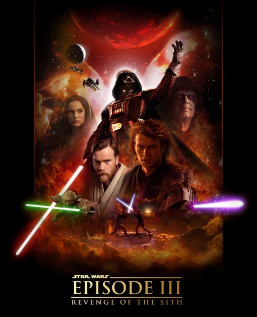 Star Wars : Episode III - La revanche des Sith - Photos et affiches. 3 Affiche Poster de Star Wars La revanche des Sith Revenge avec Hayden Christensen Ewan McGregor et Nathalie Portman 2005