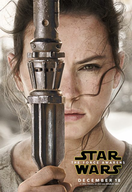 Affiche Poster de Star Wars Le réveil de la force Awakens dans Daisy Ridley Adam Driver et Oscar Isaac 2015