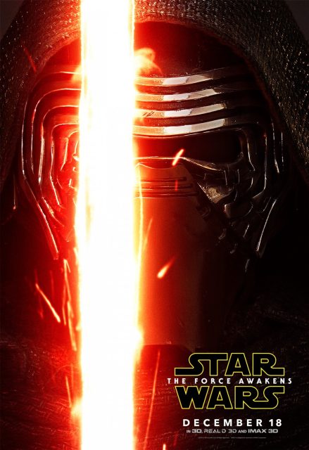 Affiche Poster de Star Wars Le réveil de la force Awakens dans Daisy Ridley Adam Driver et Oscar Isaac 2015