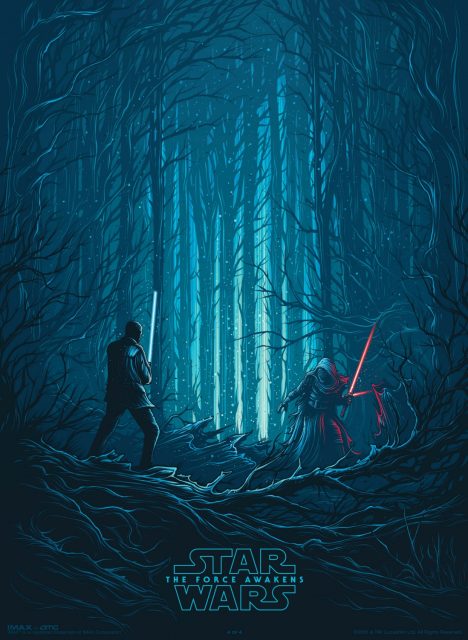 Affiche Poster de Star Wars Le réveil de la force Awakens dans Daisy Ridley Adam Driver et Oscar Isaac 2015