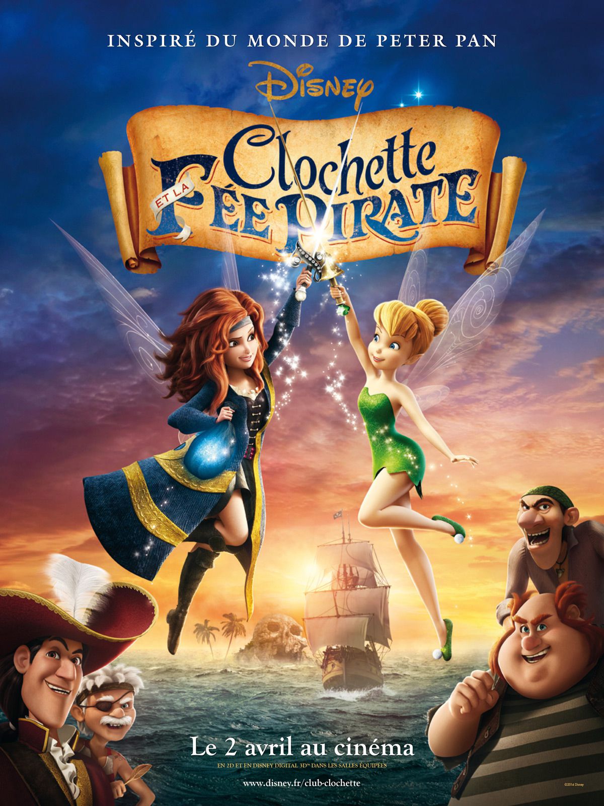 affiche poster clochette fée pirate tinkerbell fairy disney
