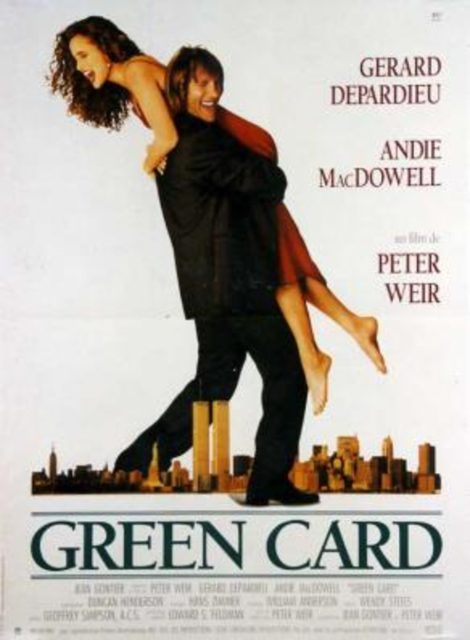 Green card - Streaming. 1 Affiche Poster green card disney touchstone