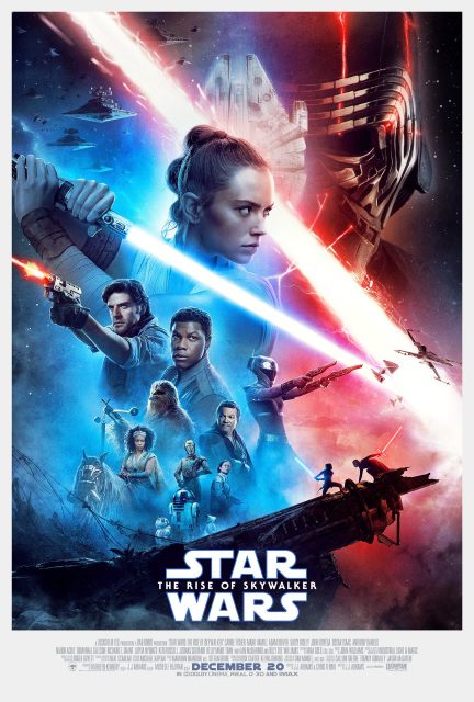 Affiche Poster de Star Wars L'ascension de Skywalker Rise avec Daisy Ridley Adam Driver et Oscar Isaac 2019