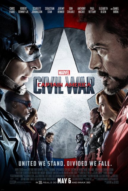 Captain America : Civil War - Photos et affiches. 3 Affiche Poster Captain America Civil War Disney Marvel