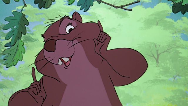 Grand-mère écureuil - Personnage - Merlin l'enchanteur. 1 grand-mère écureuil granny squirel girl disney animation merlin enchanteur sword stone personnage character