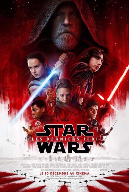 Star Wars : Episode VIII - Les derniers Jedi. 1 Affiche Poster de Star Wars Les derniers Jedi Last avec Daisy Ridley Adam Driver et Oscar Isaac 2017
