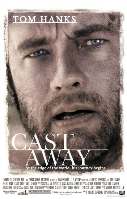 Affiche Poster de Seul au monde Cast away avec Tom Hanks et Helen Hunt 2000