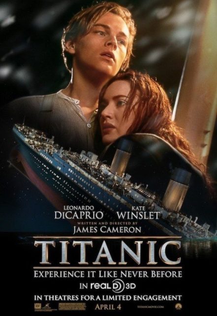Affiche Poster de Titanic avec Leonardo DiCaprio et Kate Winslet 1997