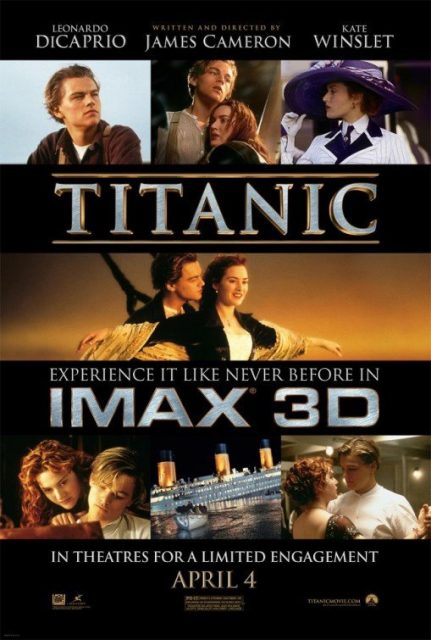 Affiche Poster de Titanic avec Leonardo DiCaprio et Kate Winslet 1997