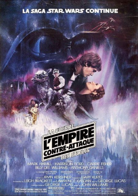 Affiche Poster de Star Wars L’empire contre-attaque Strikes Back avec Mark Hamill Harrison Ford et Carrie Fisher 1980