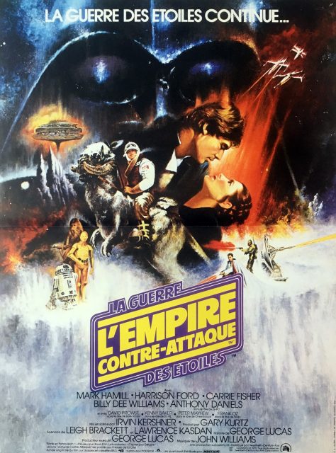 Affiche Poster de Star Wars L’empire contre-attaque Strikes Back avec Mark Hamill Harrison Ford et Carrie Fisher 1980