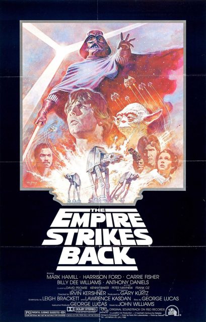 Affiche Poster de Star Wars L’empire contre-attaque Strikes Back avec Mark Hamill Harrison Ford et Carrie Fisher 1980