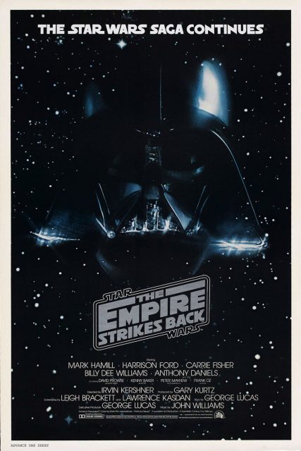 Affiche Poster de Star Wars L’empire contre-attaque Strikes Back avec Mark Hamill Harrison Ford et Carrie Fisher 1980