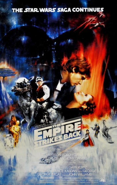 Affiche Poster de Star Wars L’empire contre-attaque Strikes Back avec Mark Hamill Harrison Ford et Carrie Fisher 1980
