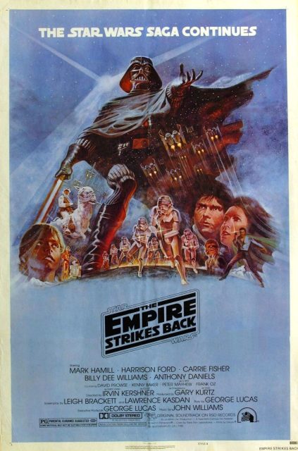 Affiche Poster de Star Wars L’empire contre-attaque Strikes Back avec Mark Hamill Harrison Ford et Carrie Fisher 1980