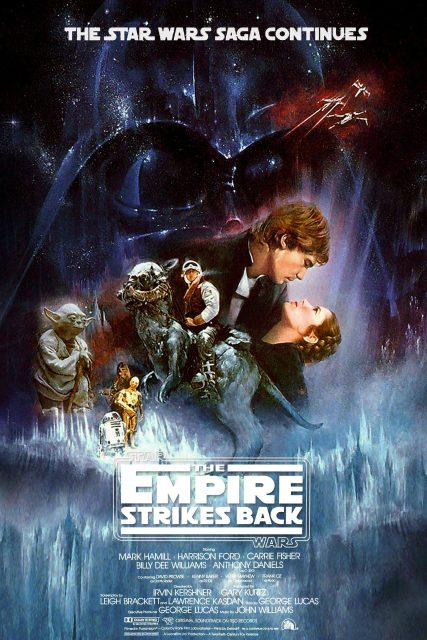 Affiche Poster de Star Wars L’empire contre-attaque Strikes Back avec Mark Hamill Harrison Ford et Carrie Fisher 1980