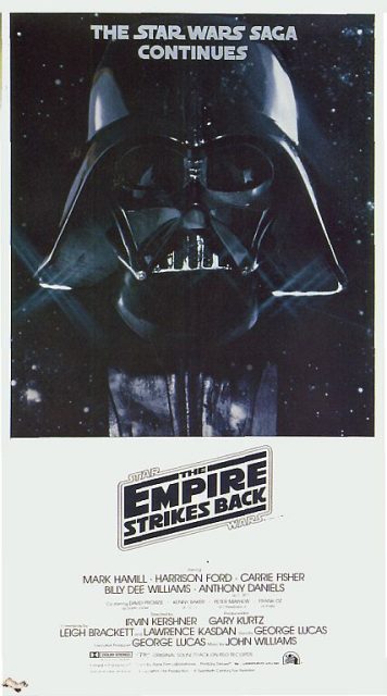 Affiche Poster de Star Wars L’empire contre-attaque Strikes Back avec Mark Hamill Harrison Ford et Carrie Fisher 1980