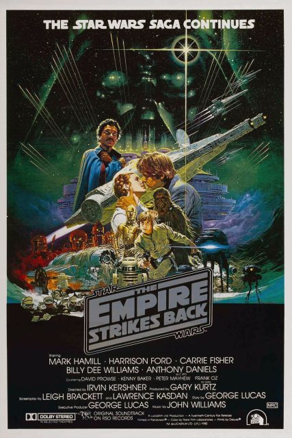 Affiche Poster de Star Wars L’empire contre-attaque Strikes Back avec Mark Hamill Harrison Ford et Carrie Fisher 1980