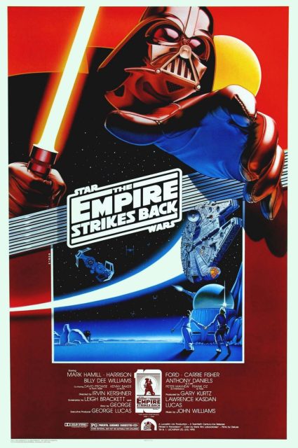 Affiche Poster de Star Wars L’empire contre-attaque Strikes Back avec Mark Hamill Harrison Ford et Carrie Fisher 1980