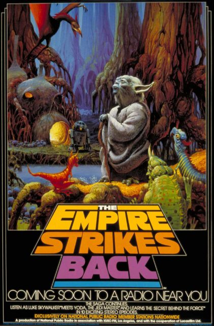 Affiche Poster de Star Wars L’empire contre-attaque Strikes Back avec Mark Hamill Harrison Ford et Carrie Fisher 1980