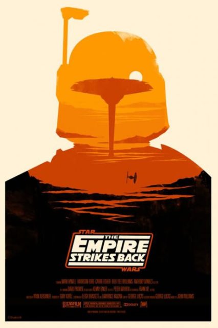 Affiche Poster de Star Wars L’empire contre-attaque Strikes Back avec Mark Hamill Harrison Ford et Carrie Fisher 1980