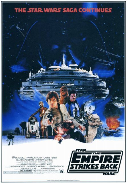 Affiche Poster de Star Wars L’empire contre-attaque Strikes Back avec Mark Hamill Harrison Ford et Carrie Fisher 1980