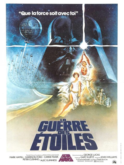 Star Wars : Episode IV – Un nouvel espoir. 1 Affiche Poster de Star Wars Un nouvel espoir New hope avec Mark Hamill Harrison Ford et Carrie Fisher 1977