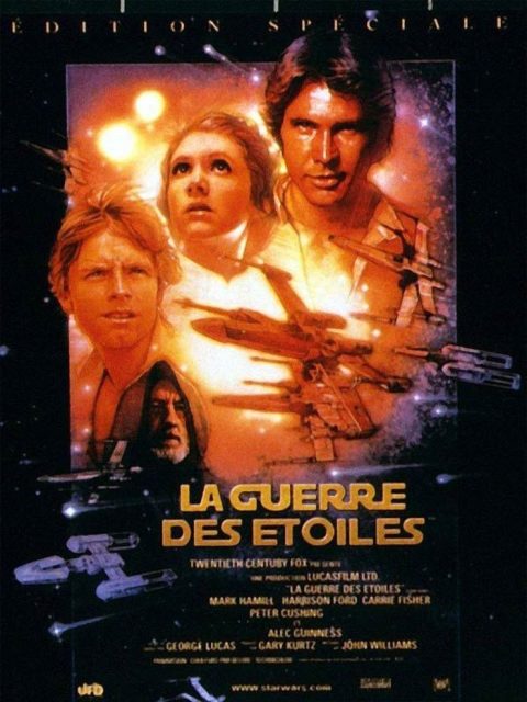 Affiche Poster de Star Wars Un nouvel espoir New hope avec Mark Hamill Harrison Ford et Carrie Fisher 1977