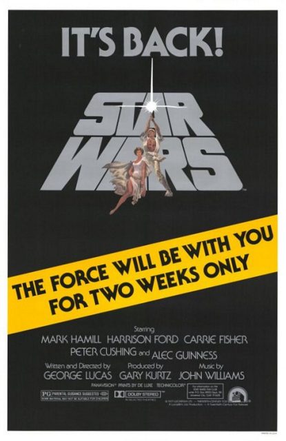 Affiche Poster de Star Wars Un nouvel espoir New hope avec Mark Hamill Harrison Ford et Carrie Fisher 1977