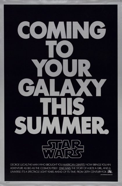 Affiche Poster de Star Wars Un nouvel espoir New hope avec Mark Hamill Harrison Ford et Carrie Fisher 1977