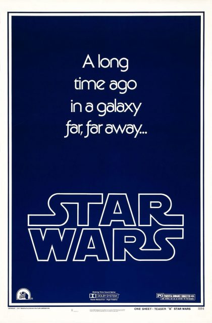 Affiche Poster de Star Wars Un nouvel espoir New hope avec Mark Hamill Harrison Ford et Carrie Fisher 1977