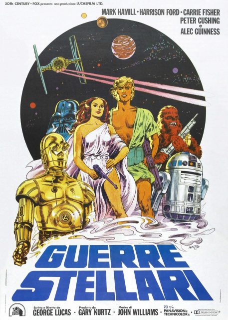 Affiche Poster de Star Wars Un nouvel espoir New hope avec Mark Hamill Harrison Ford et Carrie Fisher 1977