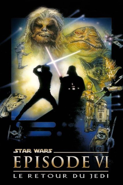 Affiche Poster de Star Wars Le retour du Jedi Return avec Mark Hamill Harrison Ford et Carrie Fisher 1983