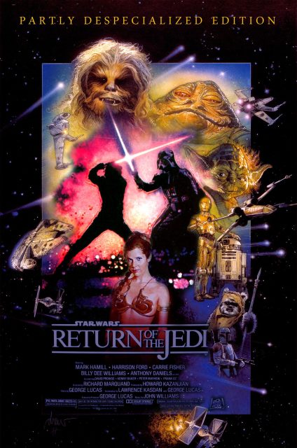 Affiche Poster de Star Wars Le retour du Jedi Return avec Mark Hamill Harrison Ford et Carrie Fisher 1983