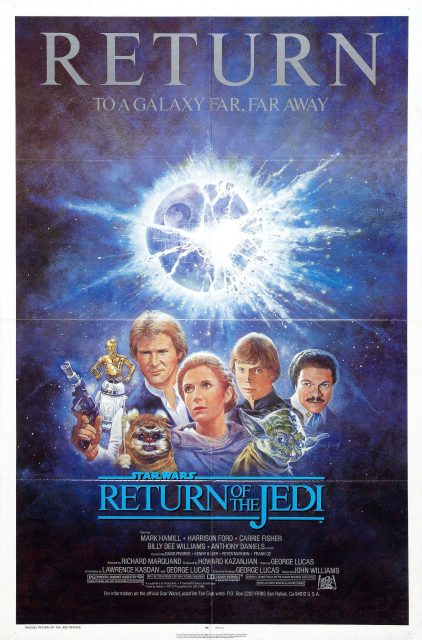 Affiche Poster de Star Wars Le retour du Jedi Return avec Mark Hamill Harrison Ford et Carrie Fisher 1983