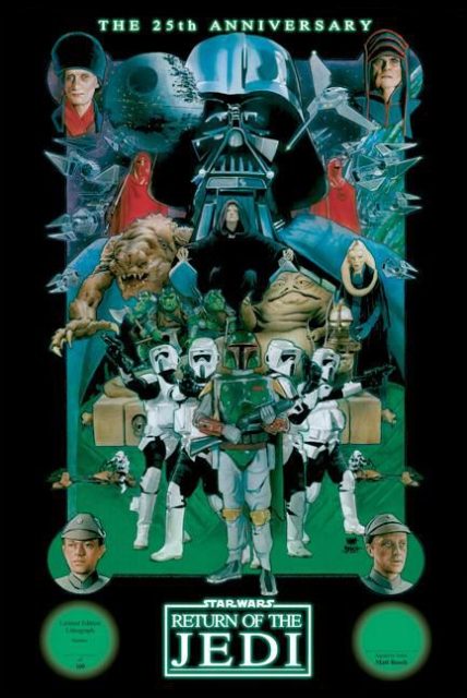 Affiche Poster de Star Wars Le retour du Jedi Return avec Mark Hamill Harrison Ford et Carrie Fisher 1983