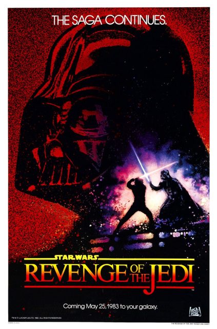 Affiche Poster de Star Wars Le retour du Jedi Return avec Mark Hamill Harrison Ford et Carrie Fisher 1983
