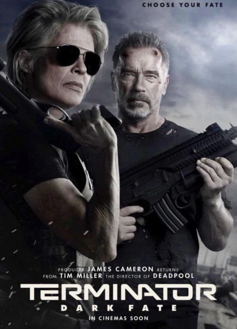 Terminator : dark fate - Photos et affiches. 9 Affiche Poster de Terminator Dark Fate avec Linda Hamilton et Arnold Schwarzenegger 2019