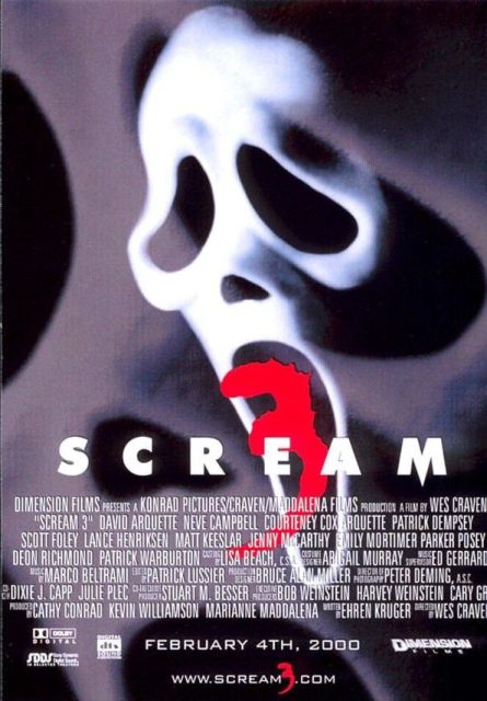 Scream 3 - Photos et affiches. 4 Affiche Poster scream 3 disney dimension